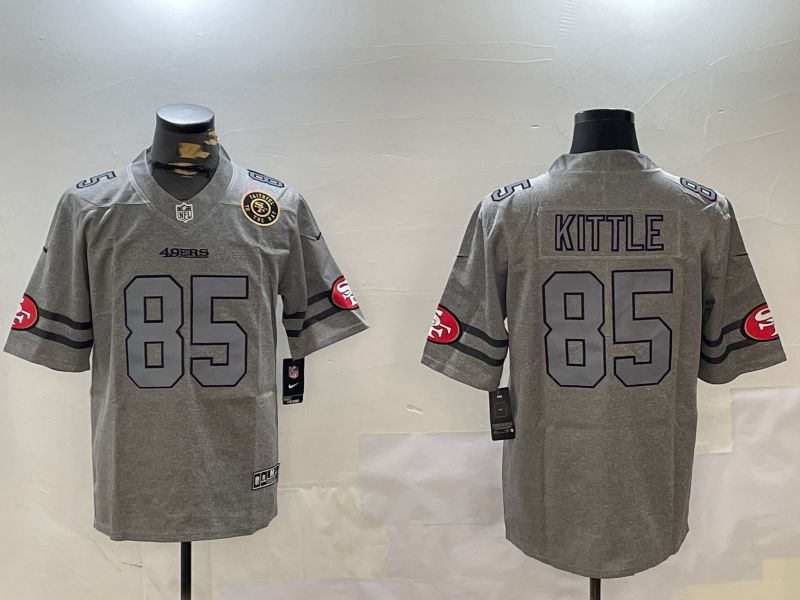 Men San Francisco 49ers #85 Kittle Grey Throwback 2024 Nike Limited NFL Jersey style 3->san francisco 49ers->NFL Jersey